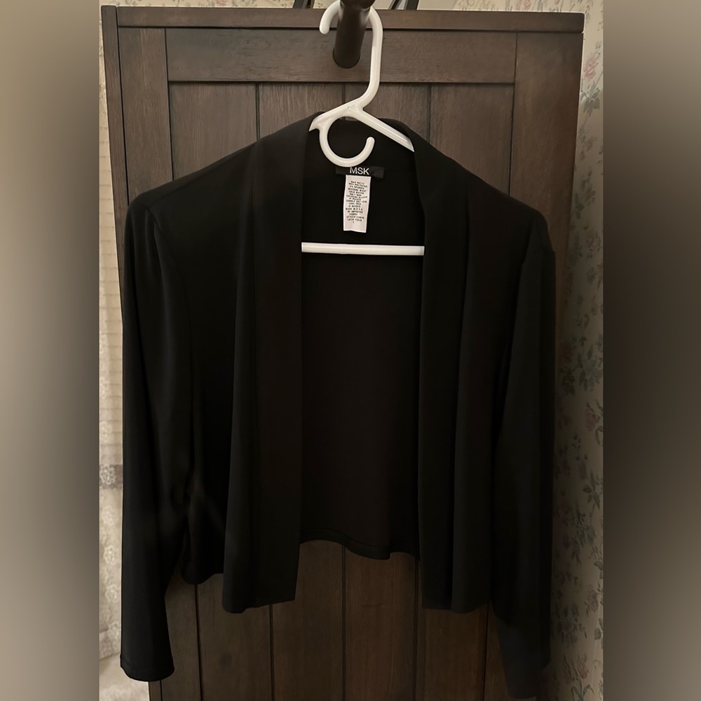 MSK Black, Polyester/Spandex Shrug Jacket
